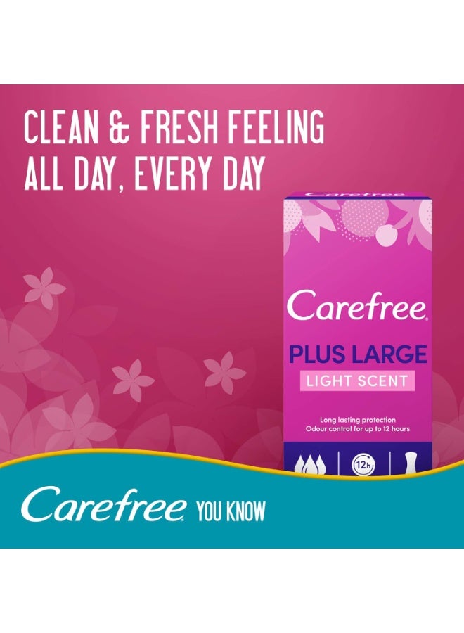 Carefree Daily Panty Liners Plus Large, Light Scent, Pack of 20 - great Fit Design for Comfortable, Discreet Protection Throughout the Day (Packaging May Vary) - Image 2